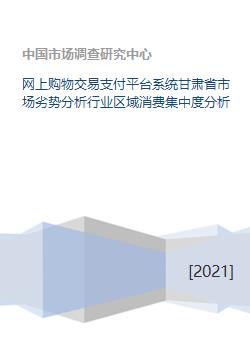 甘肅省網上購物交易支付平臺系統市場劣勢與區域消費集中度分析